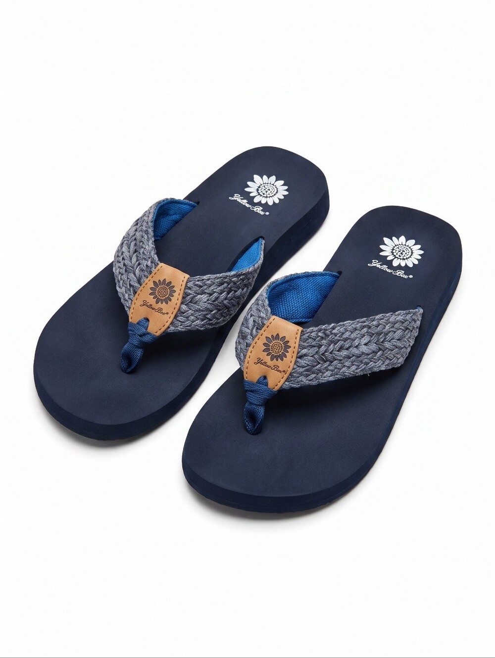 Yellow Box Slate Blue Woven Slip-On Espadrille with Tan Accent